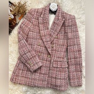 Zara Pink Tweed Blazer